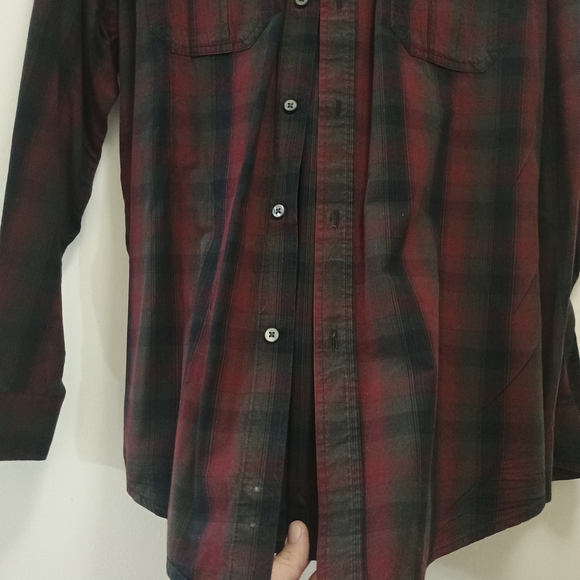 Joseph Abboud Red and Black Plaid Casual Shirt - Picture 5 of 6